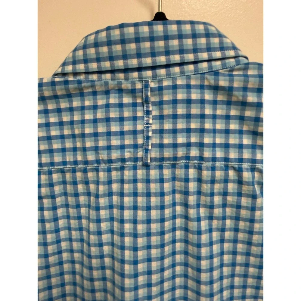 Banana Republic Blue White Gingham Button Down Shirt Mens XL Cotton Casual Soft